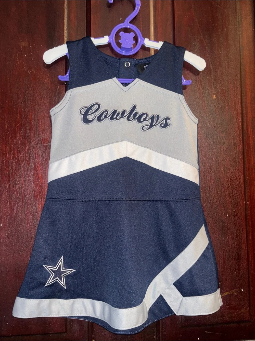 NFL Navy and Silver Cowboys Cheer Tank Dress for Kids